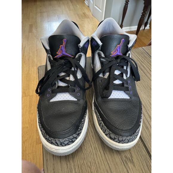 Air Jordan 3 Retro Court Purple Men’s Size 9 OG СТ8532-050 Some Wear No Box GUC - Picture 8 of 10